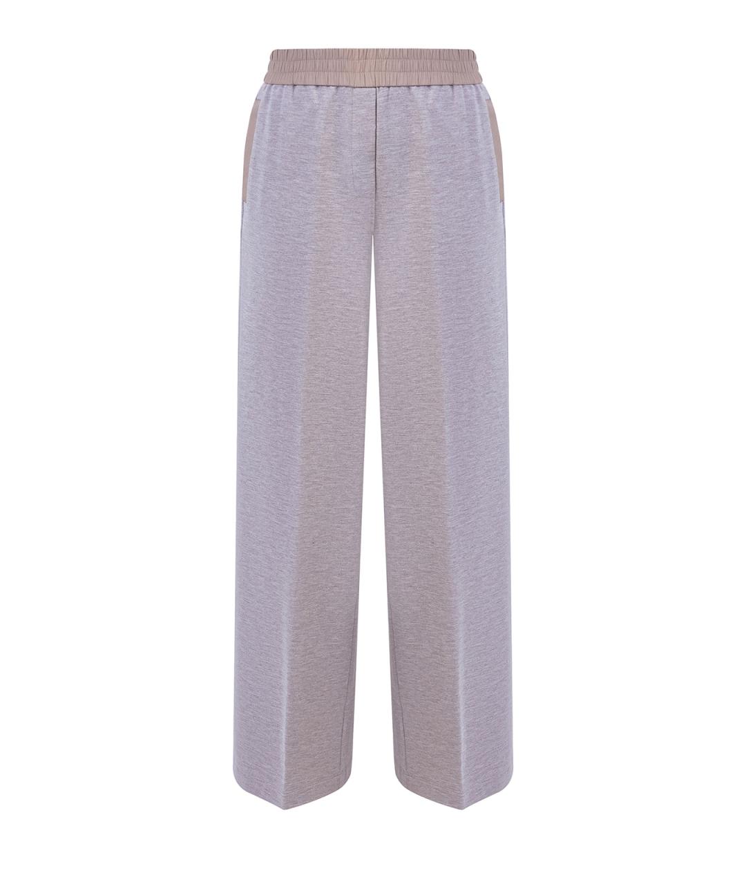 PESERICO Бежевые вискозные прямые брюки, фото 1