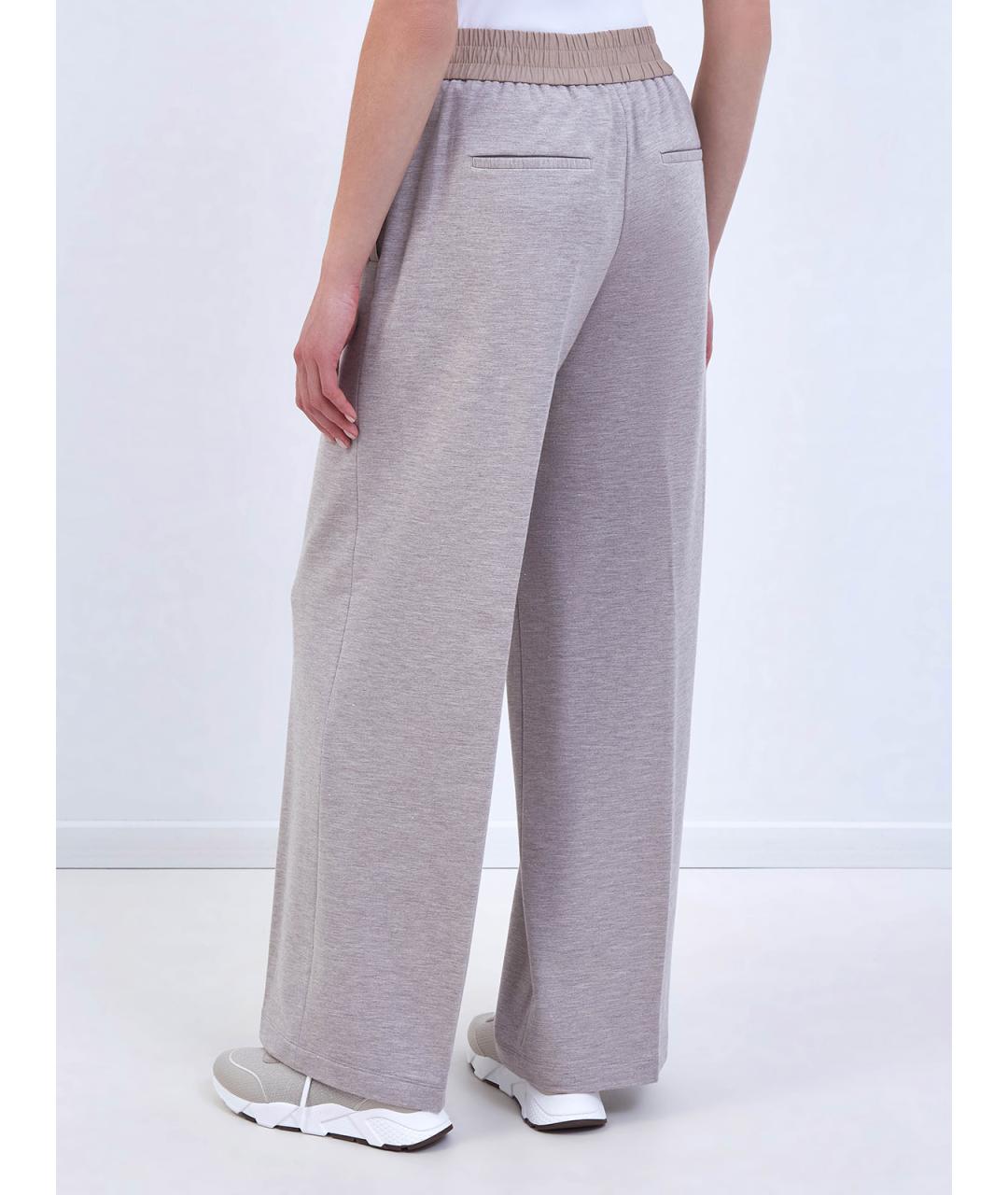 PESERICO Бежевые вискозные прямые брюки, фото 4