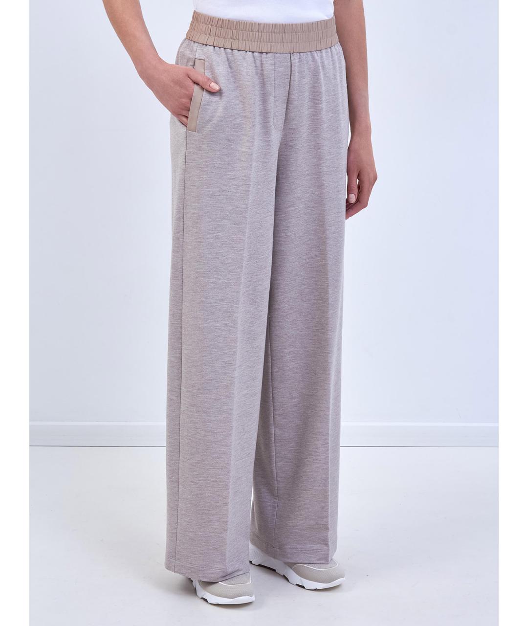 PESERICO Бежевые вискозные прямые брюки, фото 3