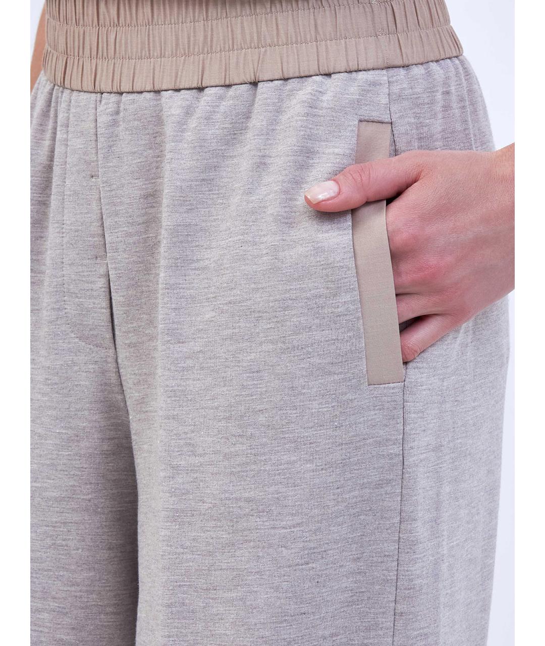 PESERICO Бежевые вискозные прямые брюки, фото 5