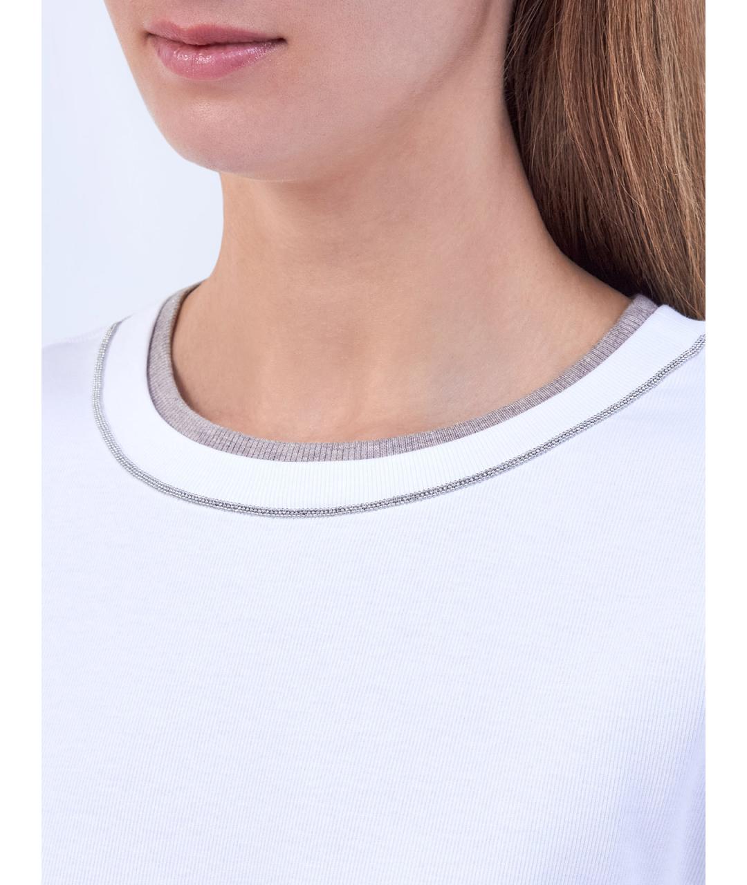 PESERICO Белый хлопковый джемпер / свитер, фото 3