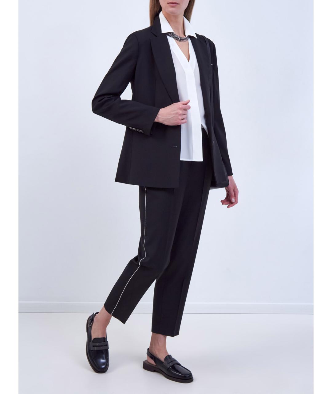 PESERICO Черные шерстяные брюки узкие, фото 2