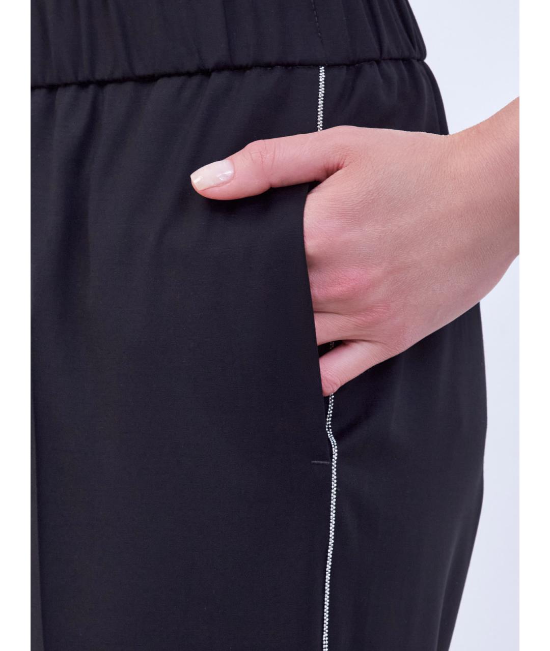 PESERICO Черные шерстяные брюки узкие, фото 5