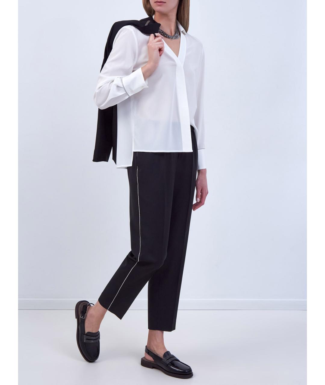 PESERICO Белая шелковая блузы, фото 2