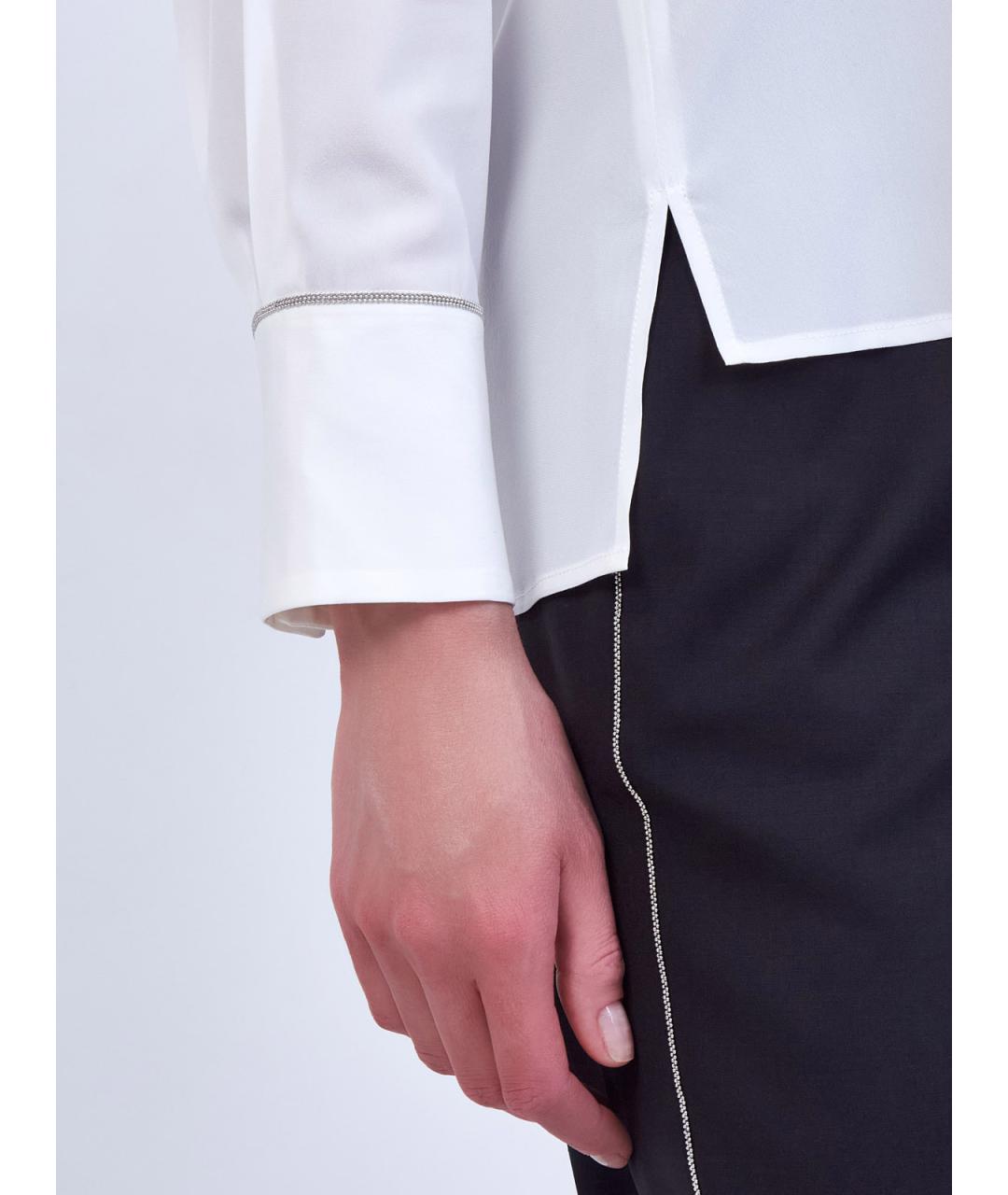 PESERICO Белая шелковая блузы, фото 5