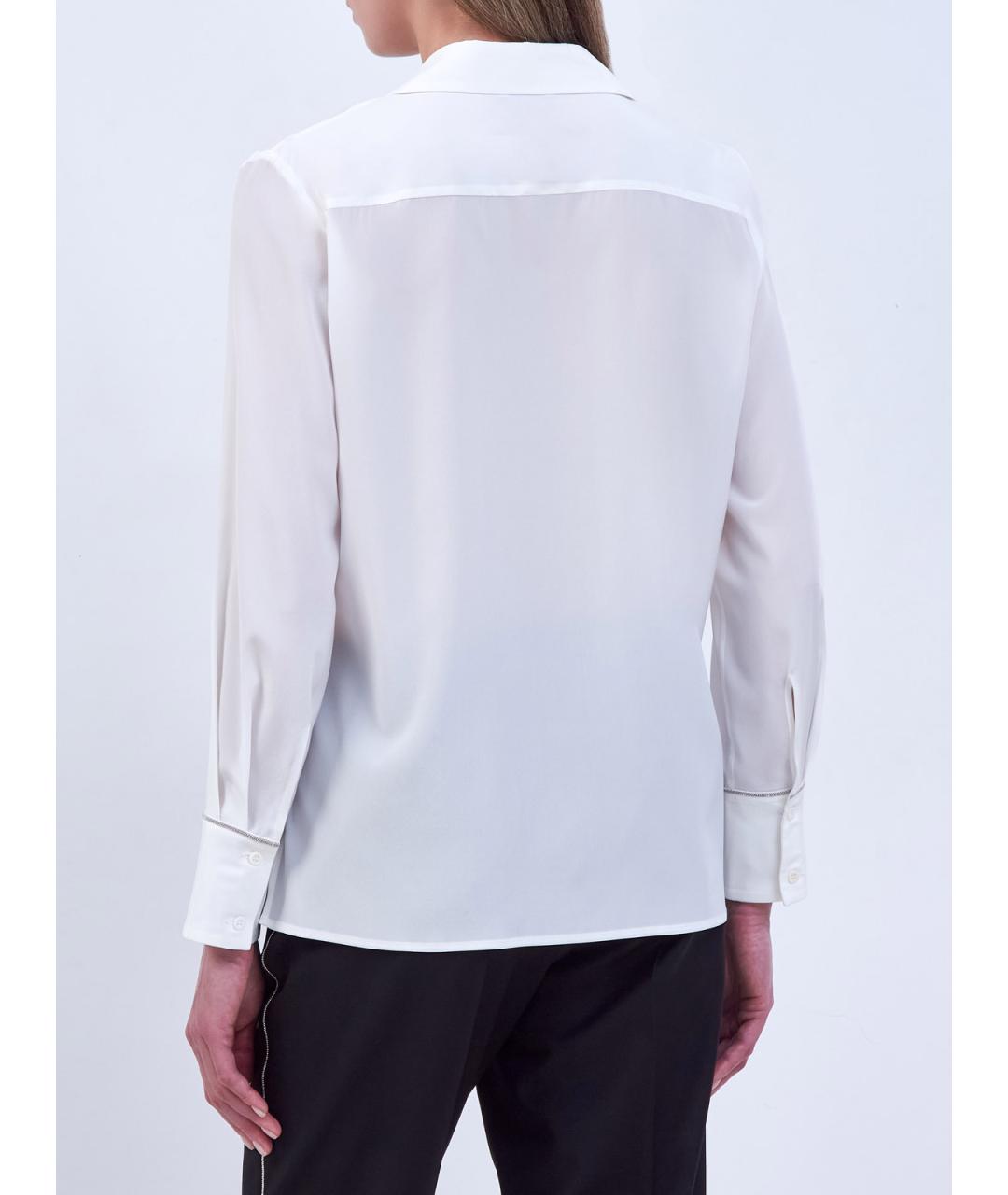 PESERICO Белая шелковая блузы, фото 4