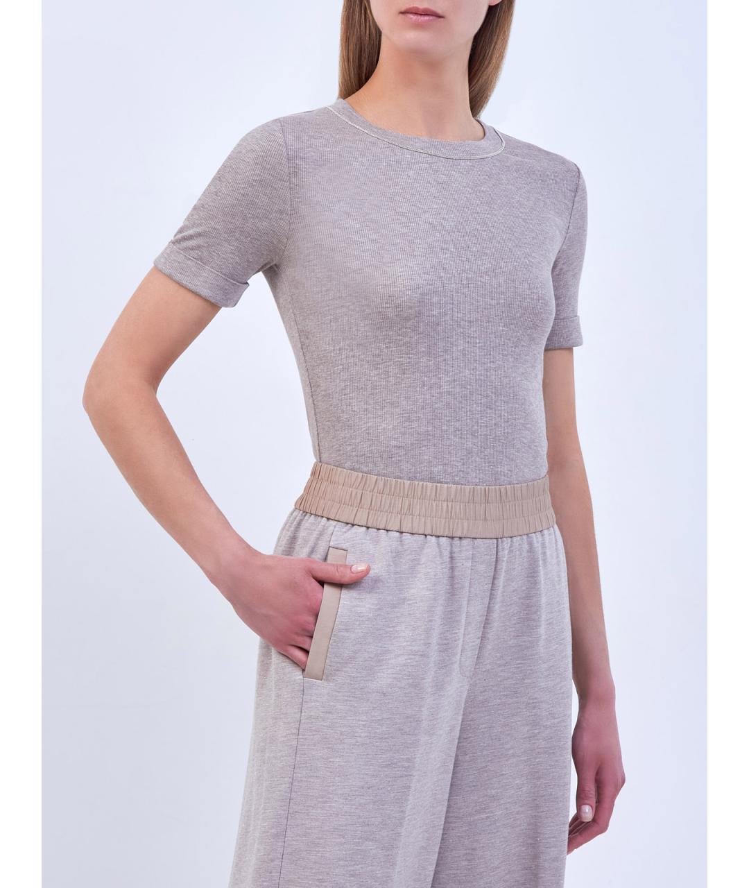 PESERICO Бежевая вискозная футболка, фото 3