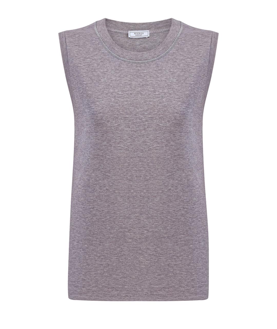 PESERICO Коричневая вискозная майка, фото 1