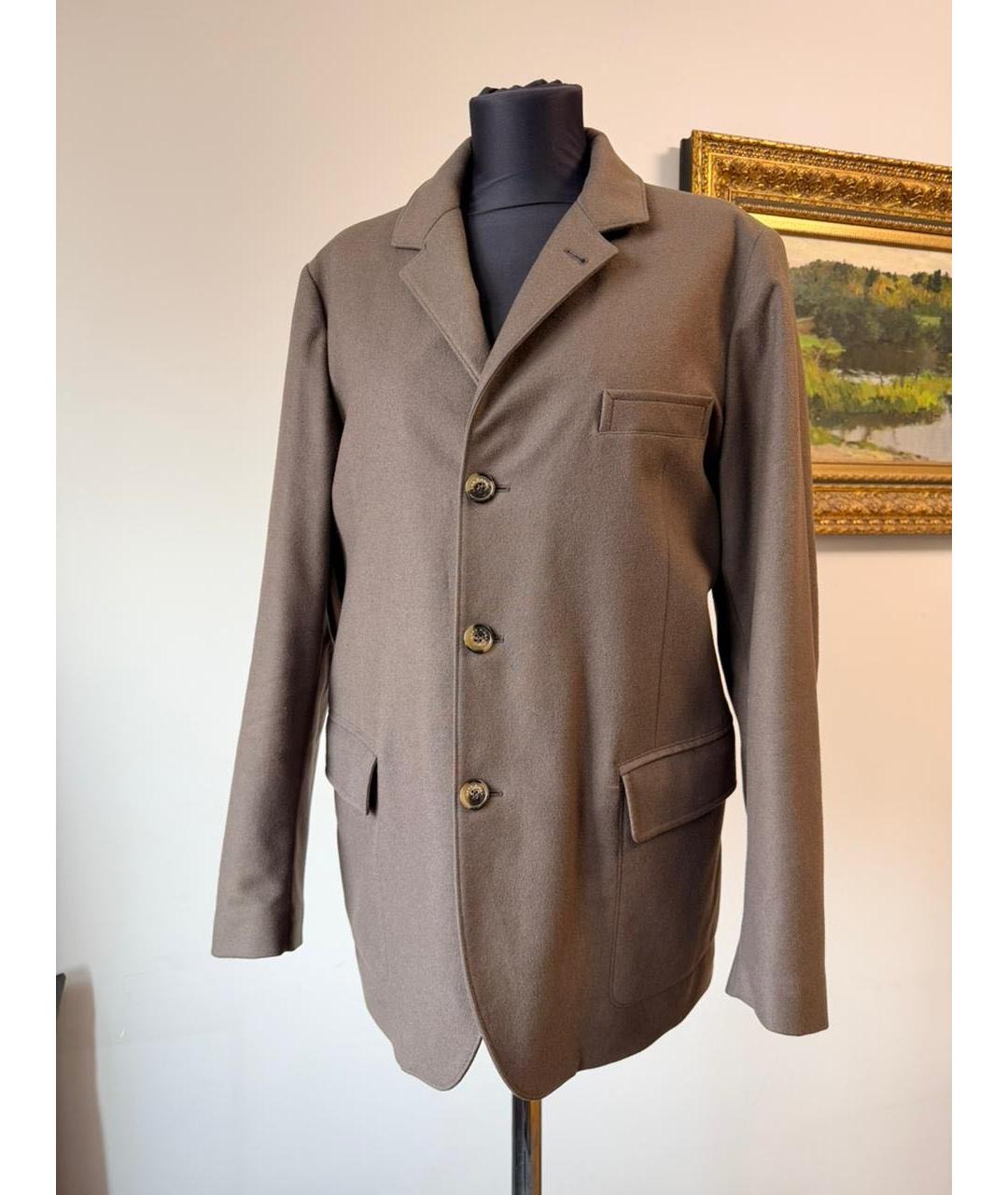 LORO PIANA Бежевый кашемировый жакет/пиджак, фото 5