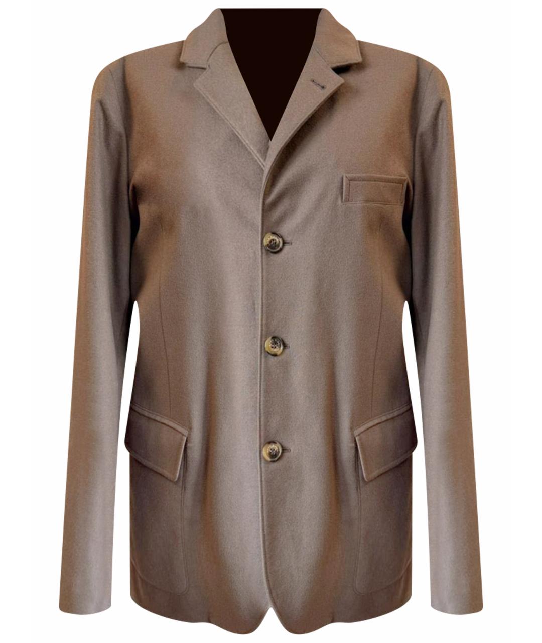 LORO PIANA Бежевый кашемировый жакет/пиджак, фото 1