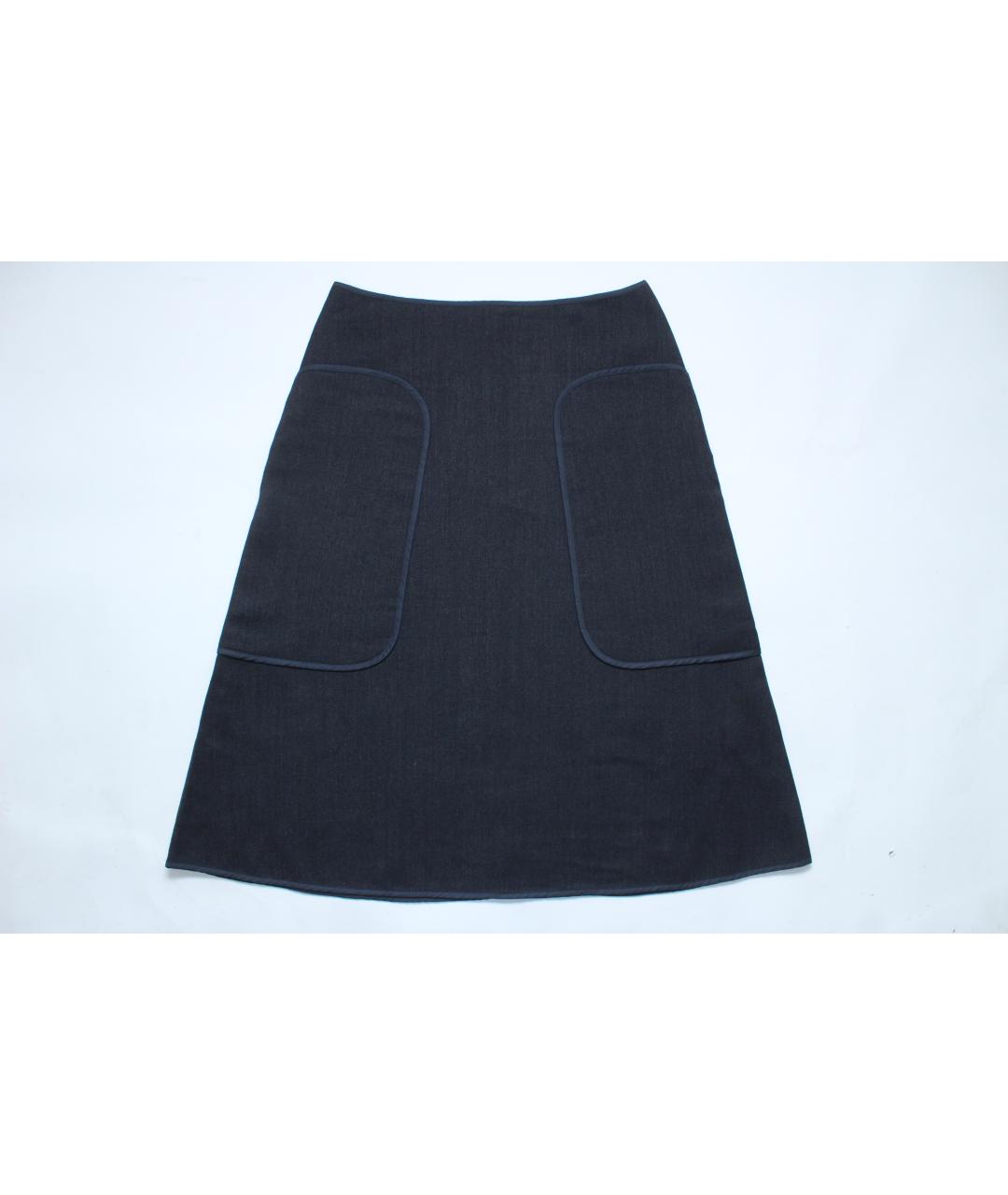 SOFIE D HOORE Синяя шерстяная юбка миди, фото 8