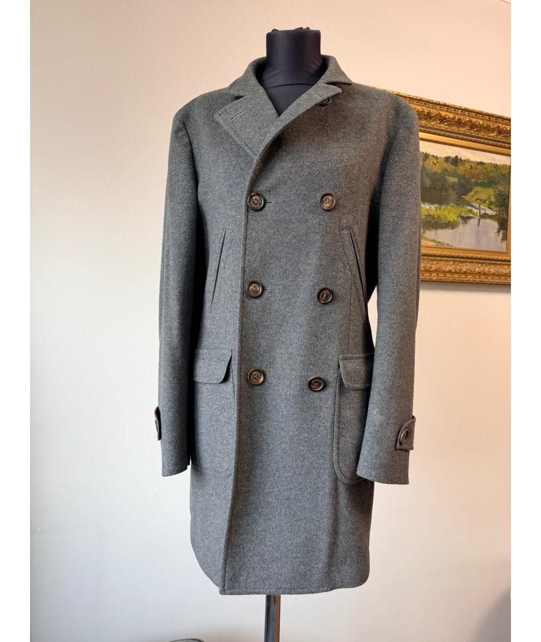 BRUNELLO CUCINELLI Серое кашемировое пальто, фото 5