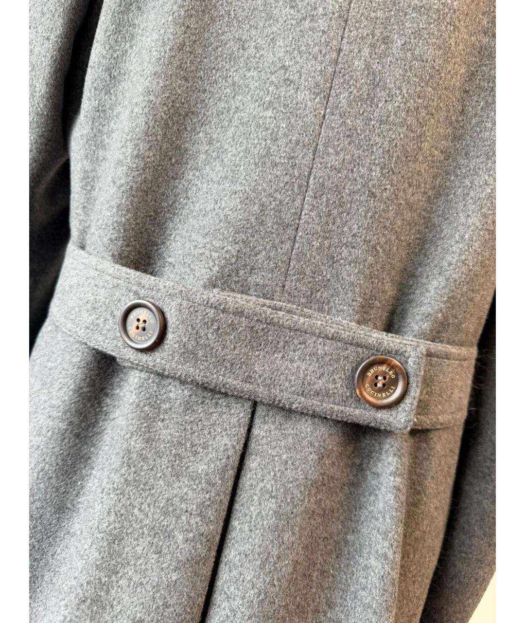 BRUNELLO CUCINELLI Серое кашемировое пальто, фото 4