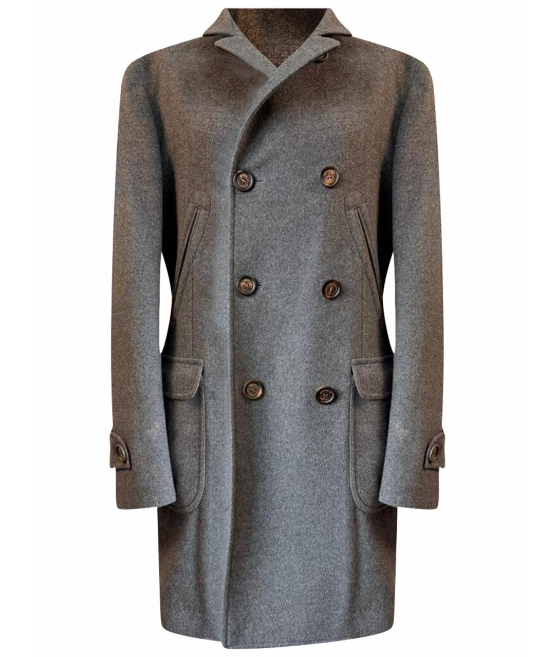 BRUNELLO CUCINELLI Серое кашемировое пальто, фото 1
