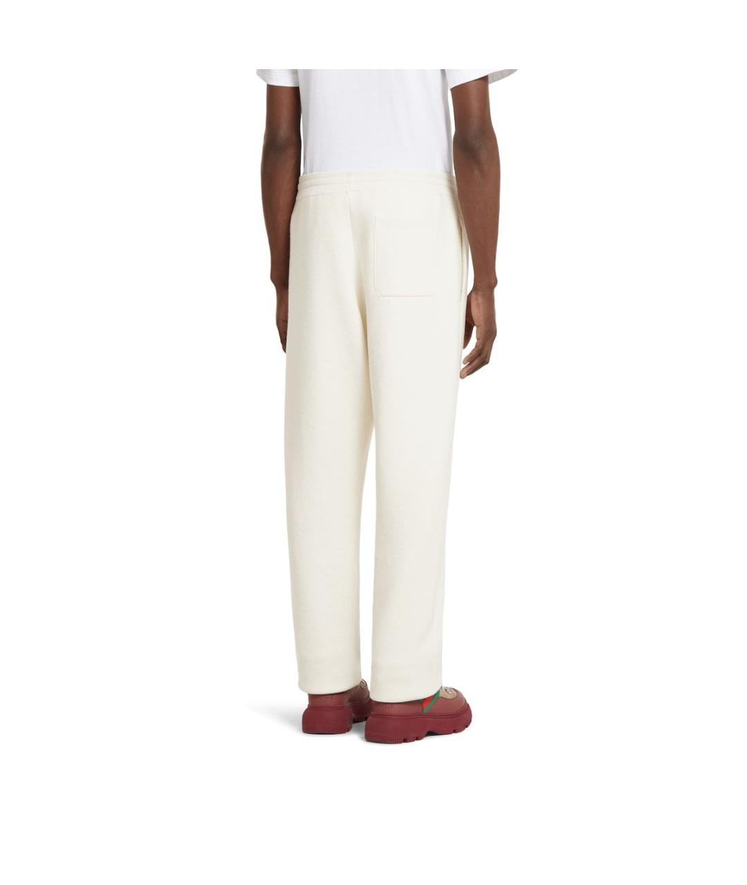 GUCCI Бежевые шерстяные повседневные брюки, фото 3