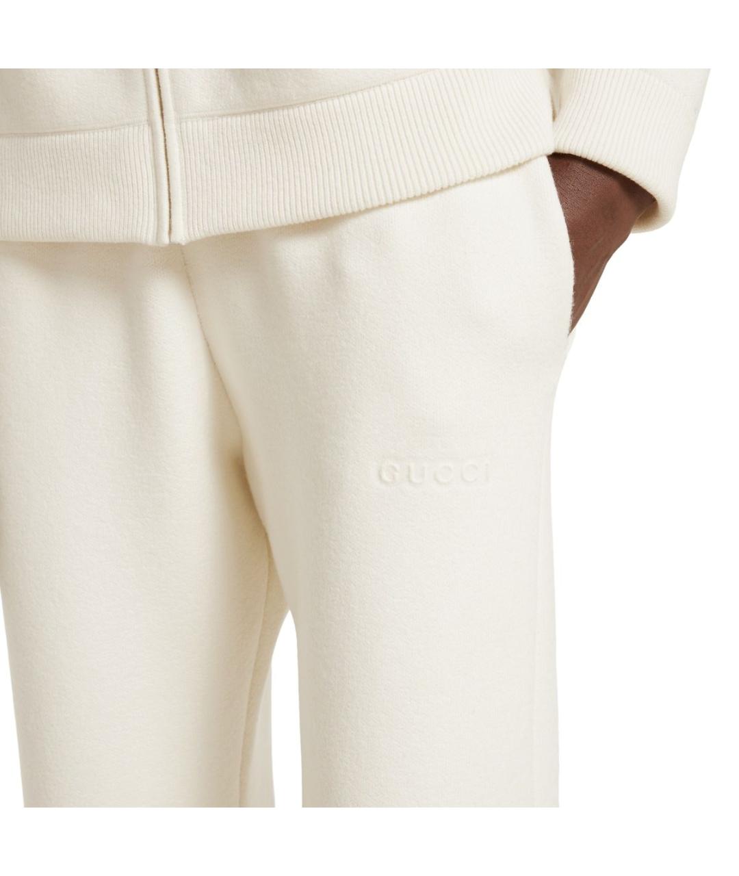 GUCCI Бежевые шерстяные повседневные брюки, фото 2