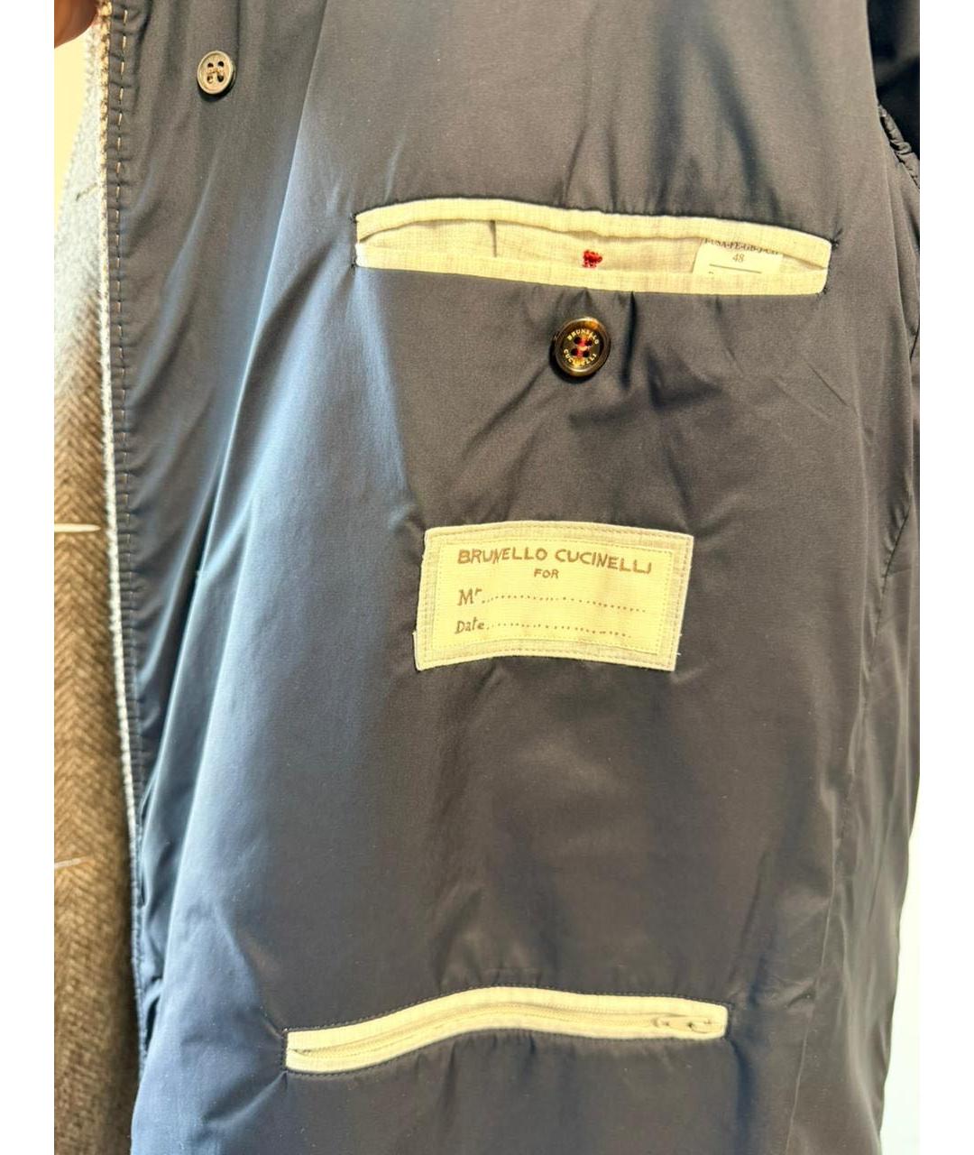BRUNELLO CUCINELLI Коричневое шерстяное пальто, фото 3