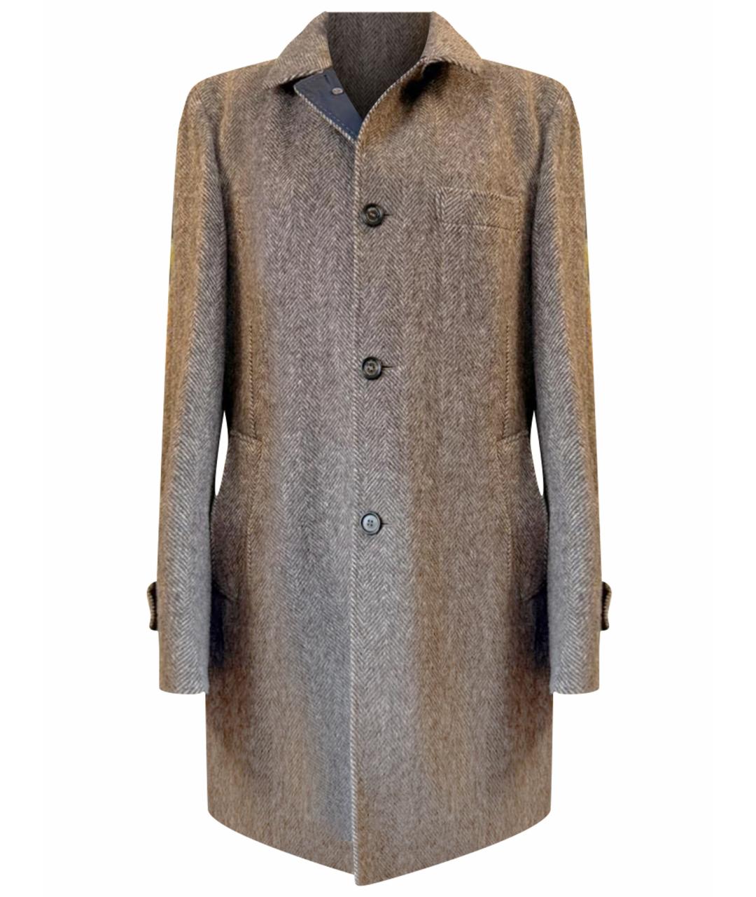 BRUNELLO CUCINELLI Коричневое шерстяное пальто, фото 1