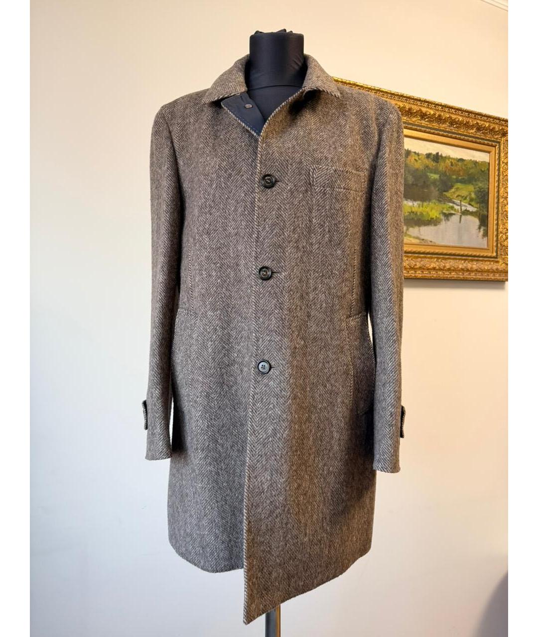 BRUNELLO CUCINELLI Коричневое шерстяное пальто, фото 5