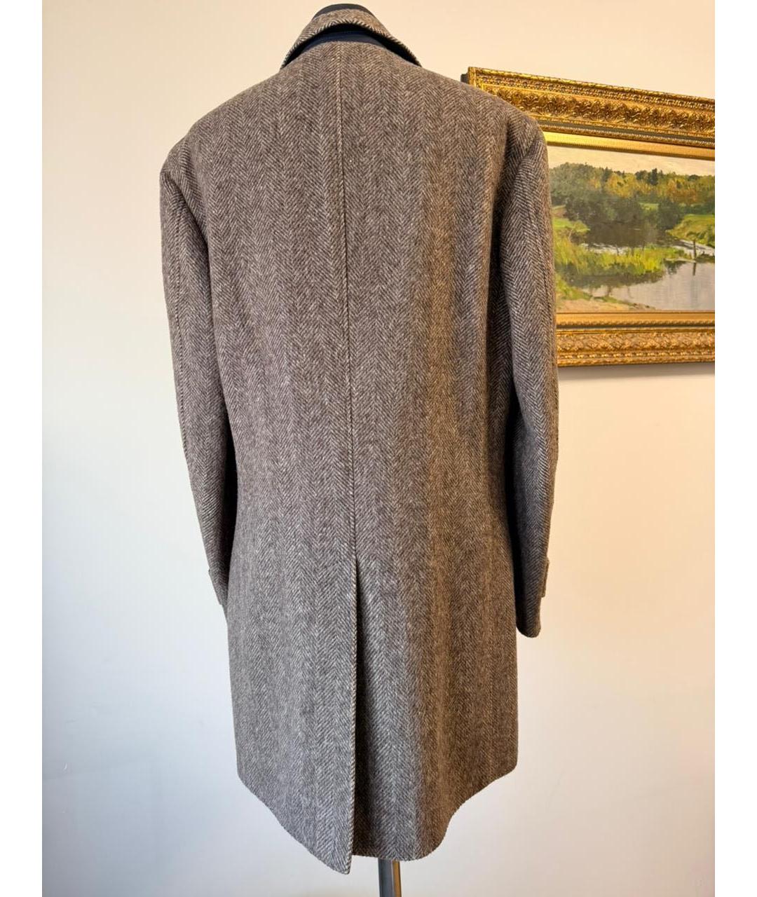 BRUNELLO CUCINELLI Коричневое шерстяное пальто, фото 2
