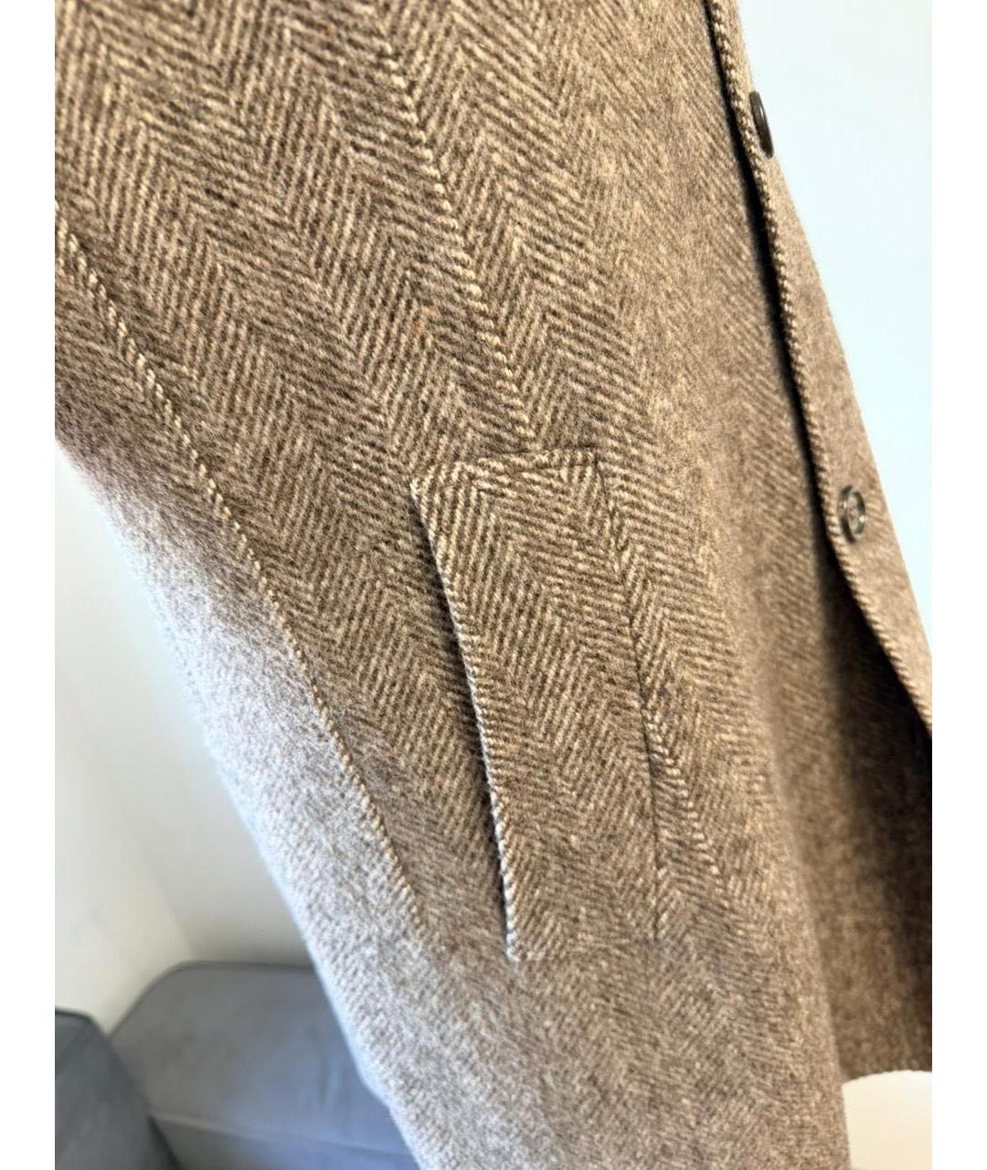 BRUNELLO CUCINELLI Коричневое шерстяное пальто, фото 4