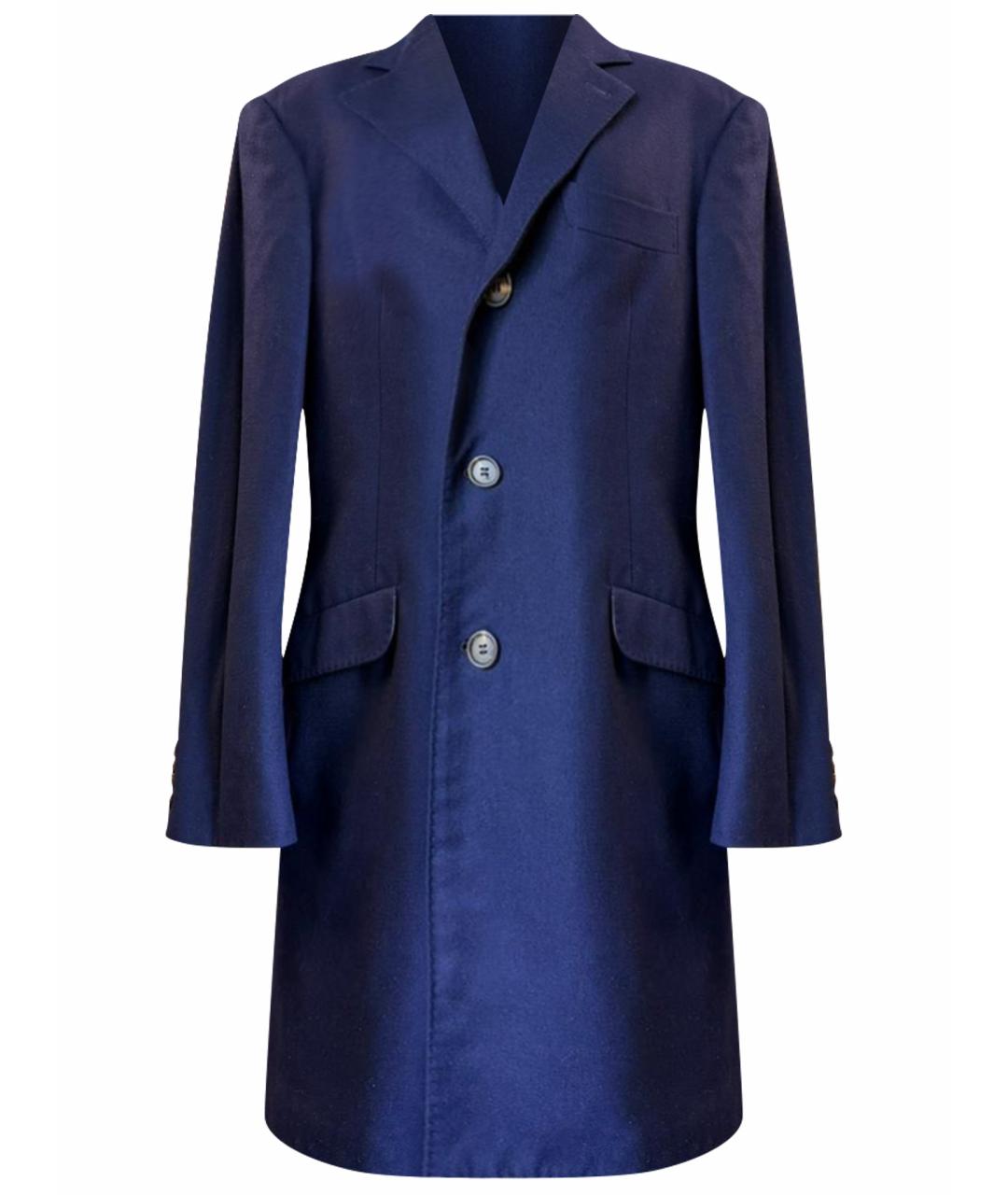 BRUNELLO CUCINELLI Синее шерстяное пальто, фото 1