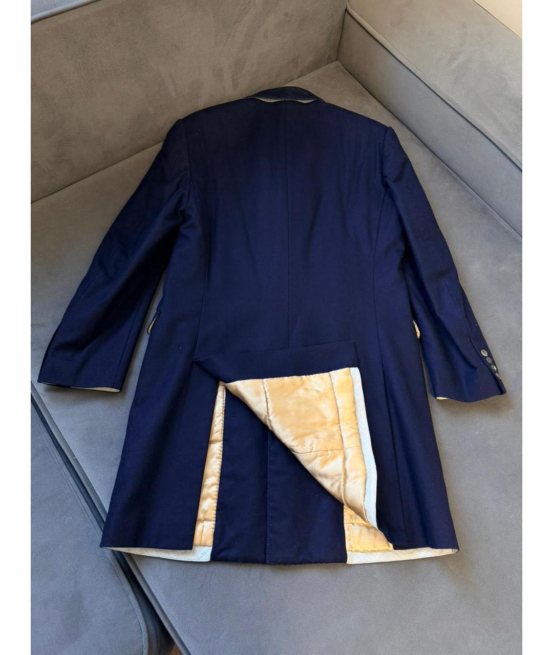 BRUNELLO CUCINELLI Синее шерстяное пальто, фото 2