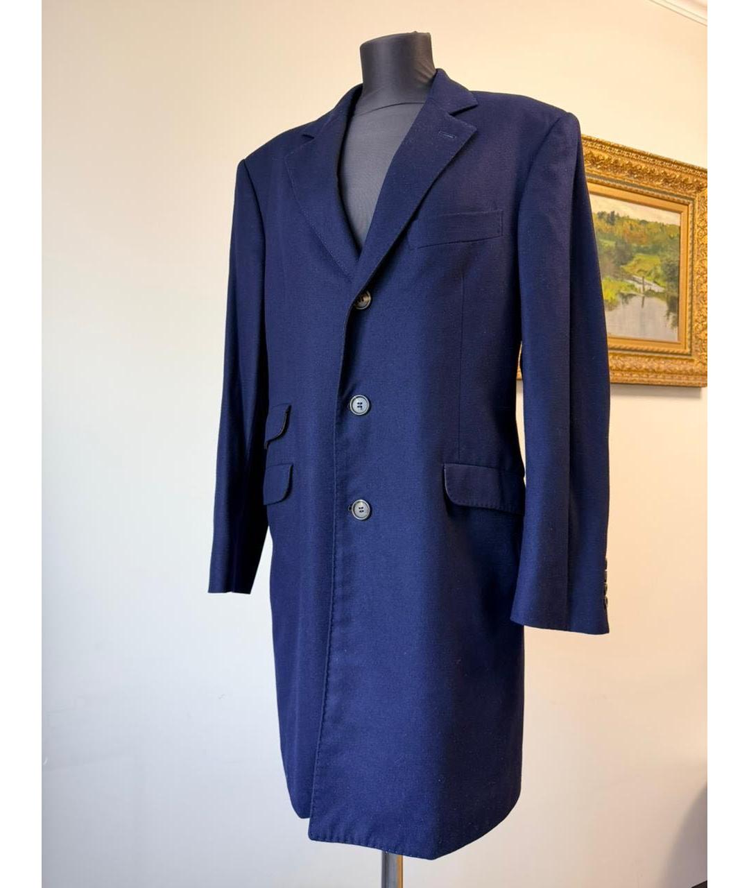 BRUNELLO CUCINELLI Синее шерстяное пальто, фото 5