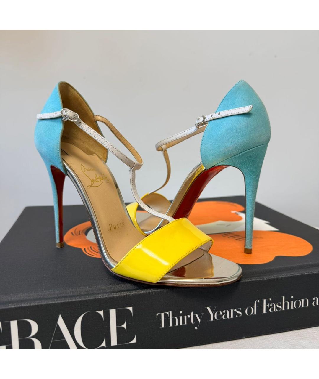 CHRISTIAN LOUBOUTIN Мульти кожаные босоножки, фото 5