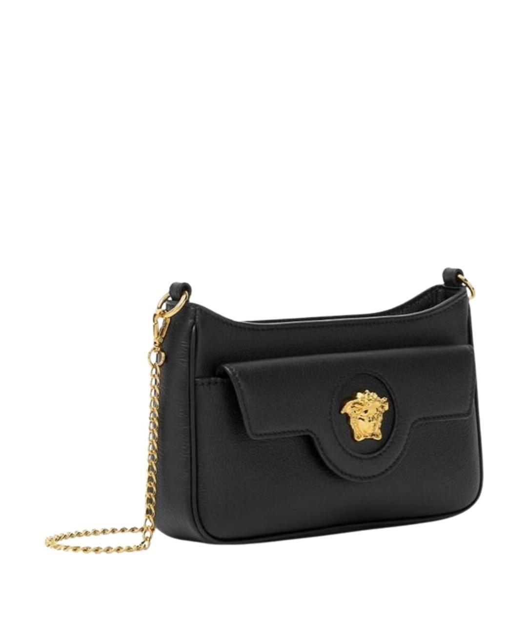VERSACE Черная кожаная сумка через плечо, фото 1