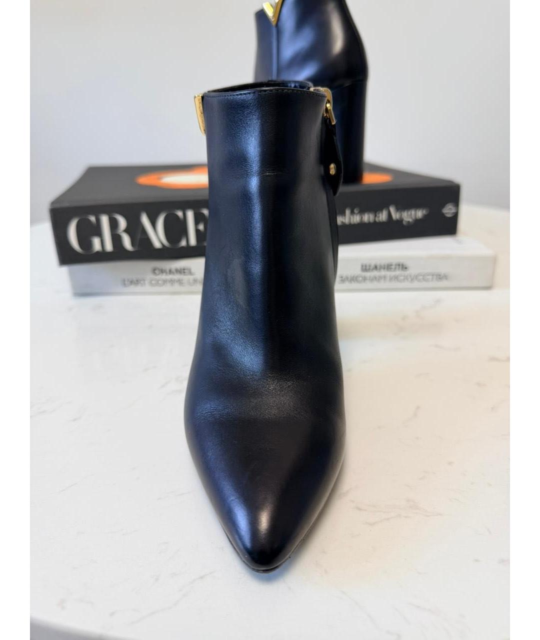 LOUIS VUITTON Черные кожаные ботильоны, фото 2