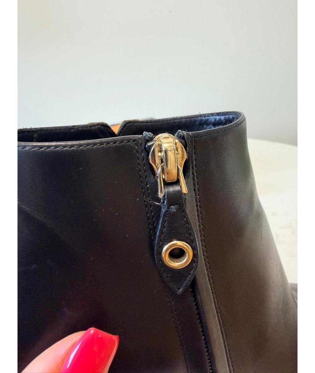 LOUIS VUITTON Черные кожаные ботильоны, фото 4