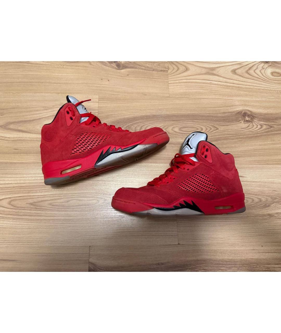 JORDAN Красные замшевые высокие кроссовки / кеды, фото 7