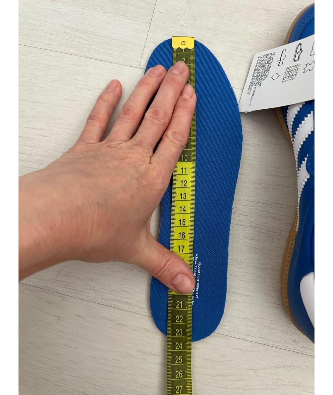 ADIDAS Синие кожаные кеды, фото 5