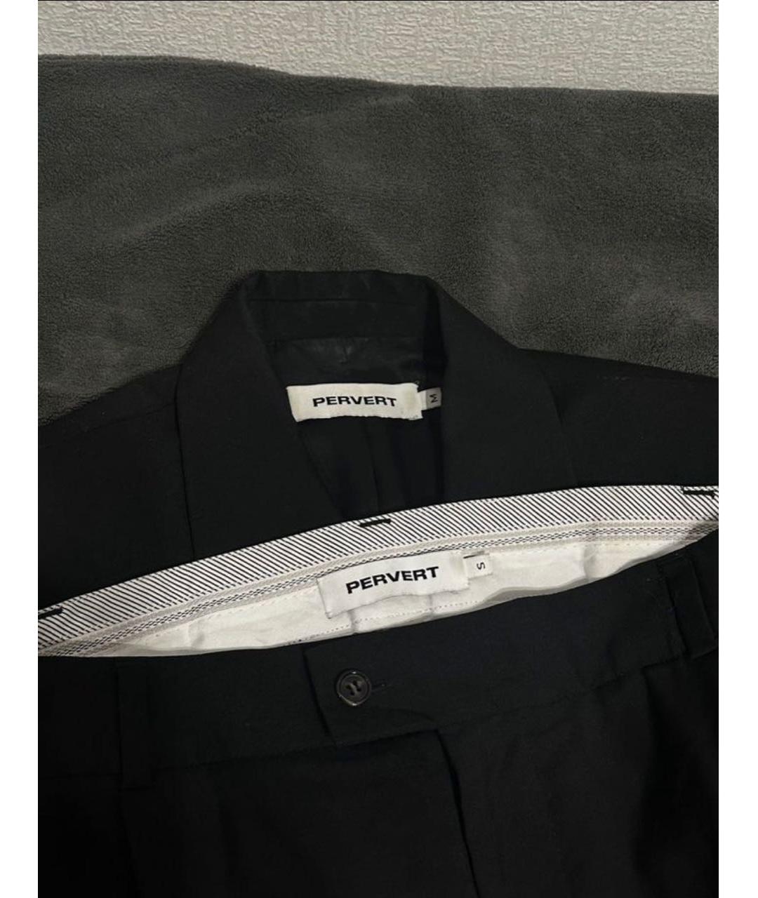 PERVERT Черный шерстяной костюм с брюками, фото 4
