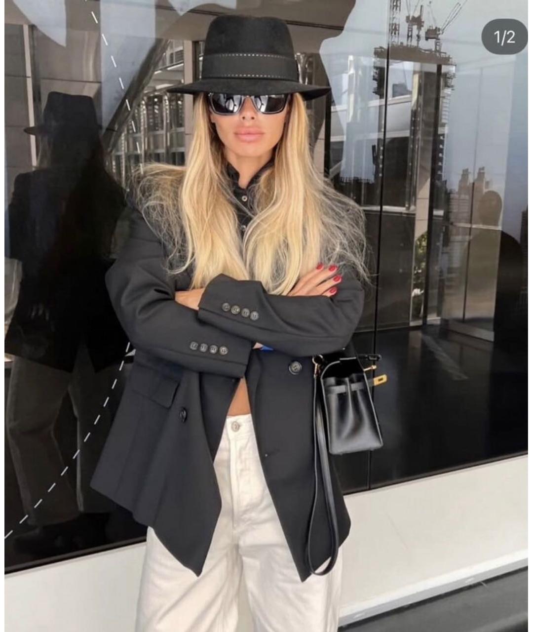 PERVERT Черный шерстяной костюм с брюками, фото 2