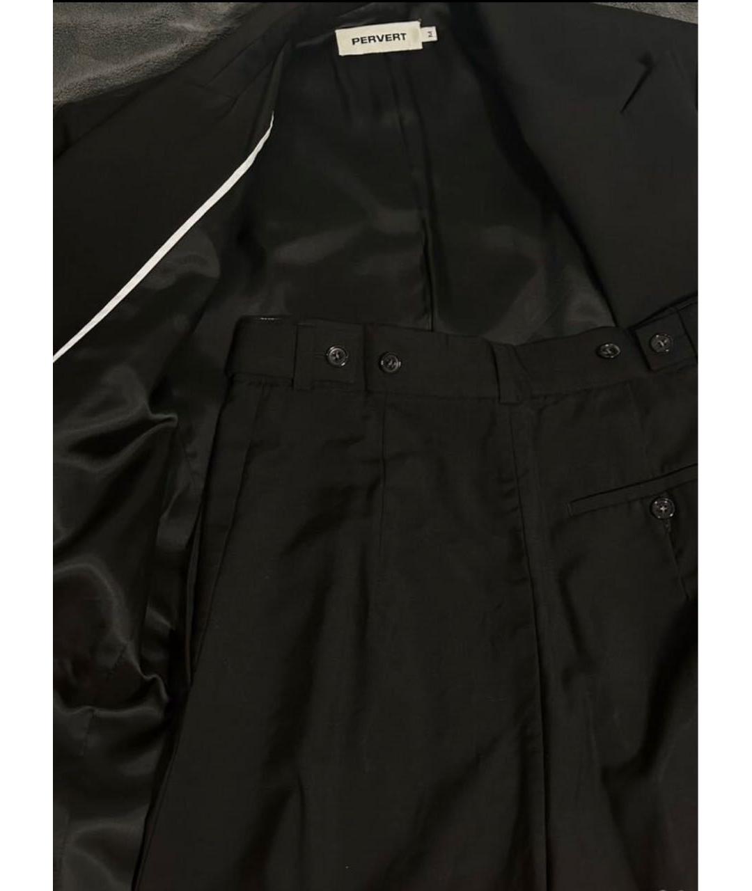 PERVERT Черный шерстяной костюм с брюками, фото 6