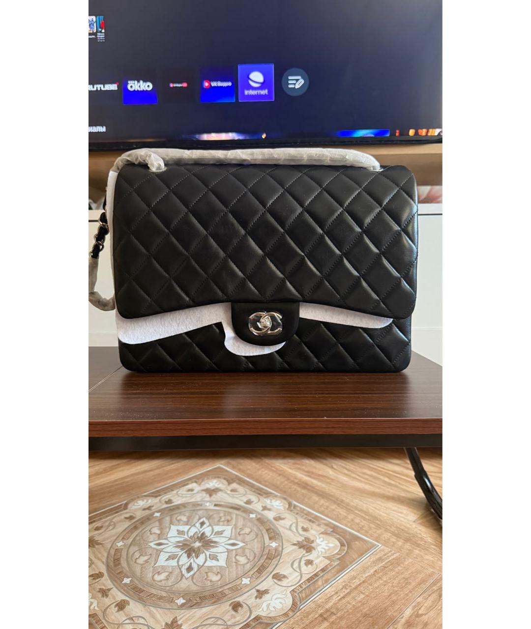 CHANEL Черная кожаная сумка через плечо, фото 2