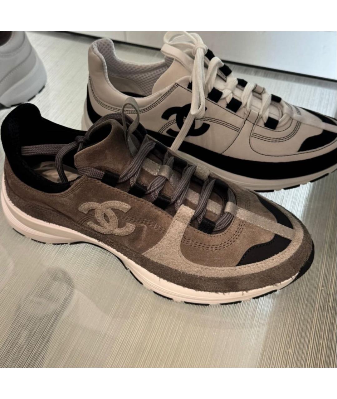 CHANEL Бежевые замшевые кроссовки, фото 2