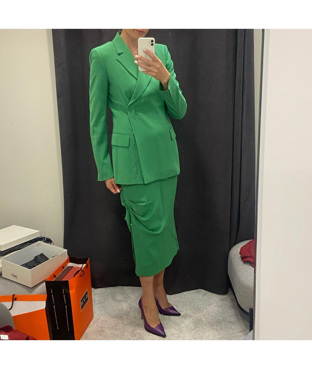 SPORTMAX Зеленый вискозный костюм с юбками, фото 3