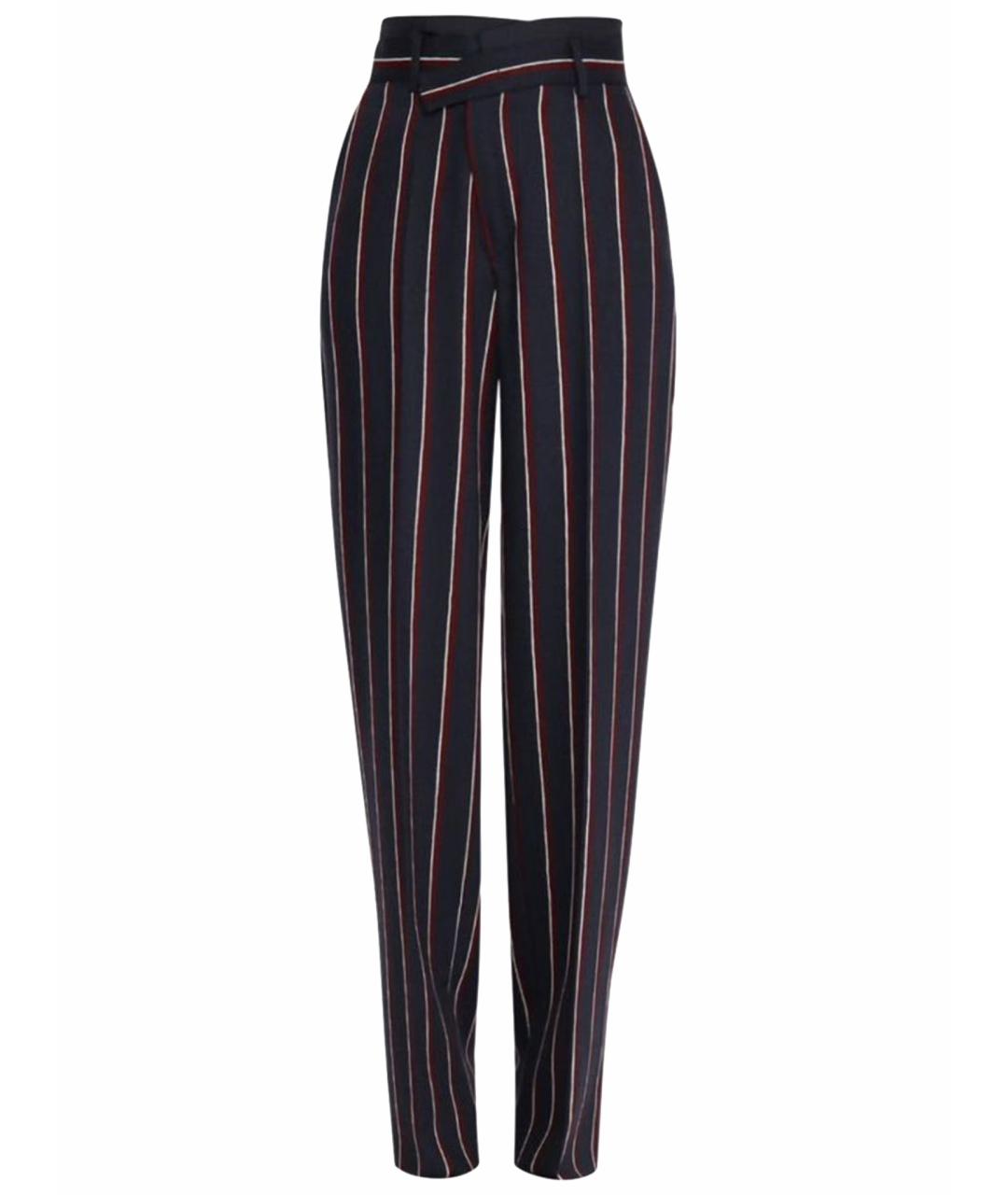 SPORTMAX Темно-синие шерстяные прямые брюки, фото 1