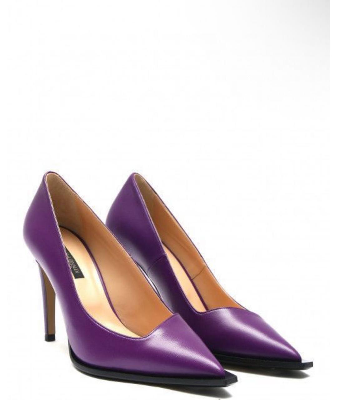 MARINA RINALDI Фиолетовые кожаные туфли, фото 2