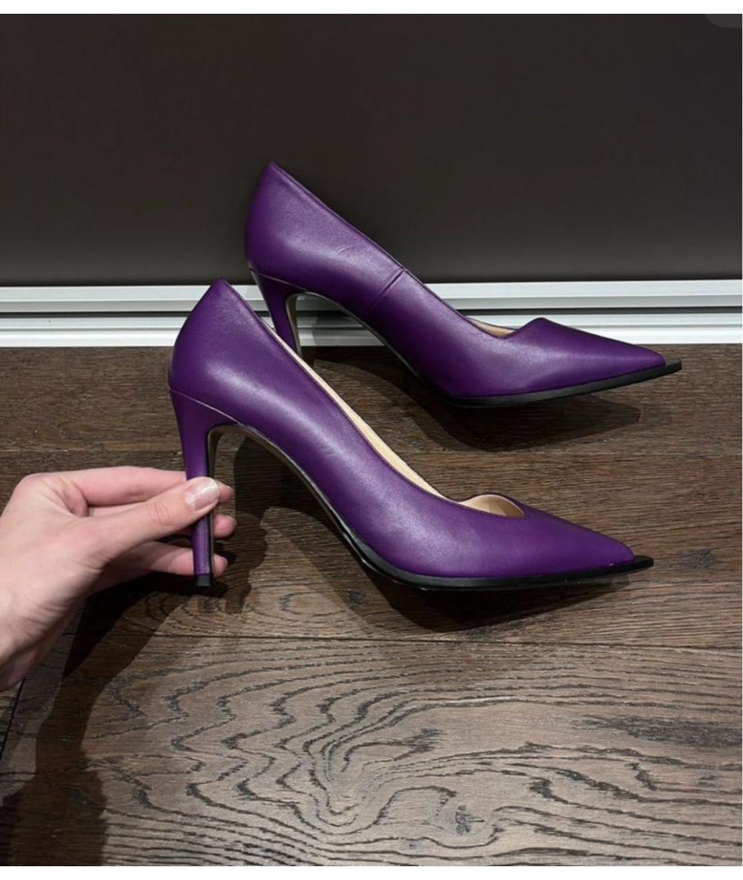 MARINA RINALDI Фиолетовые кожаные туфли, фото 4