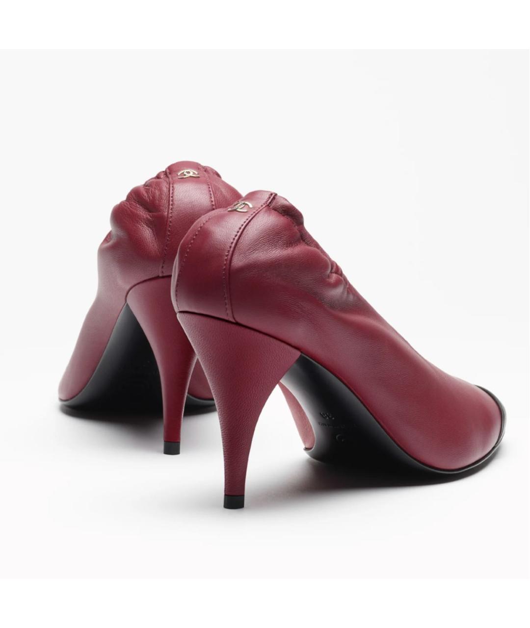 CHANEL Бордовые кожаные туфли, фото 2