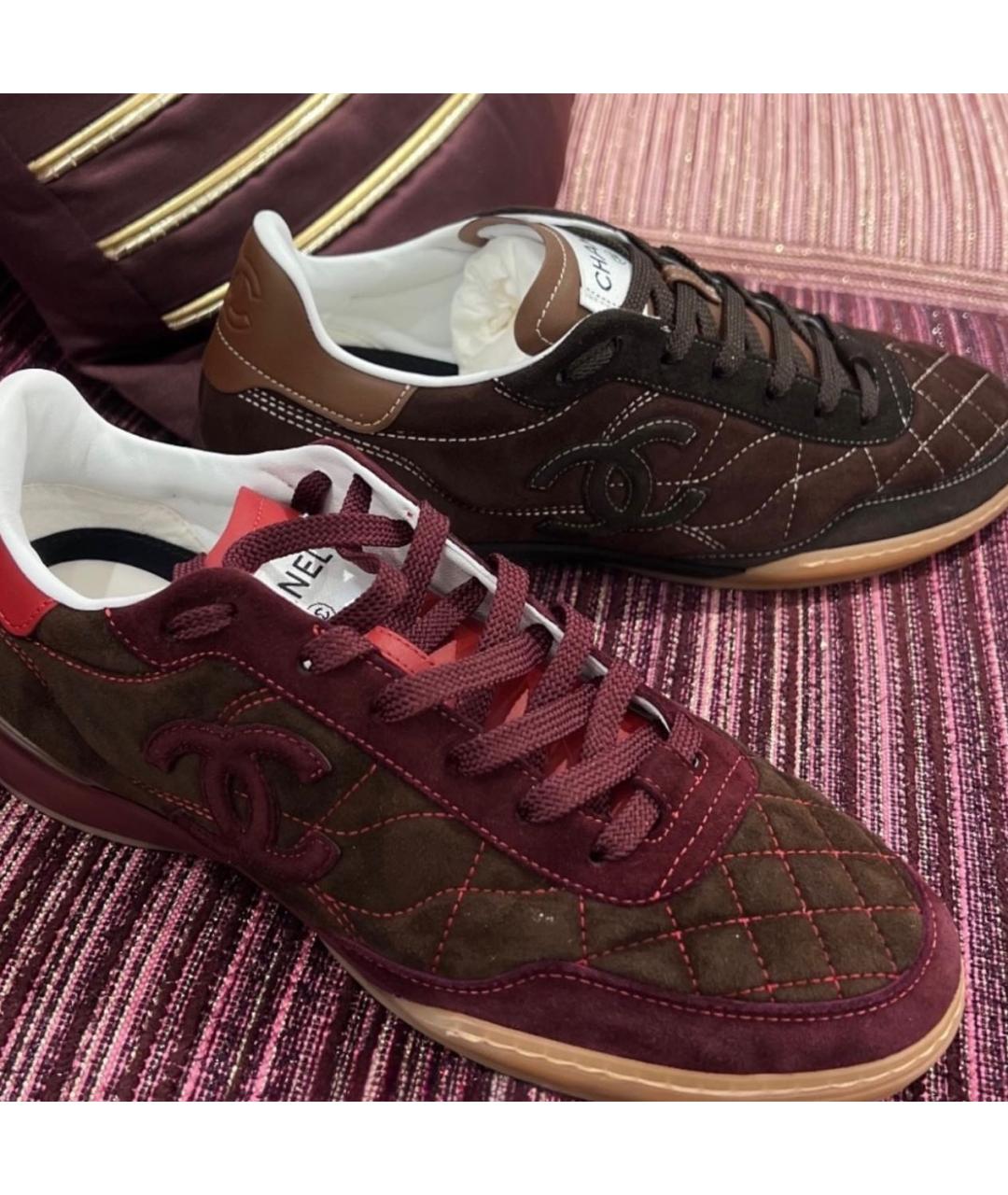 CHANEL Коричневые замшевые кеды, фото 3