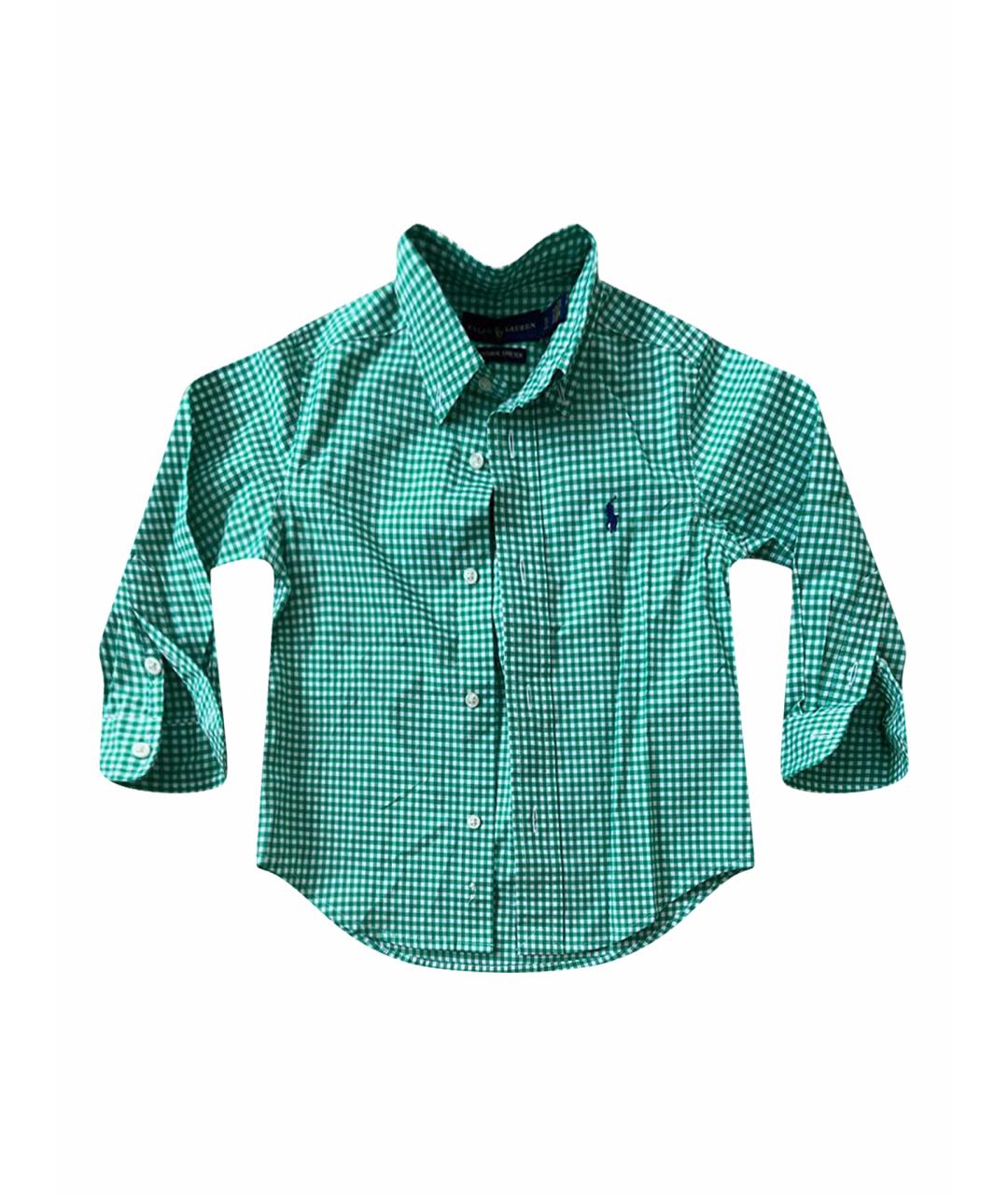 RALPH LAUREN Зеленая хлопковая блузка для девочек, фото 1