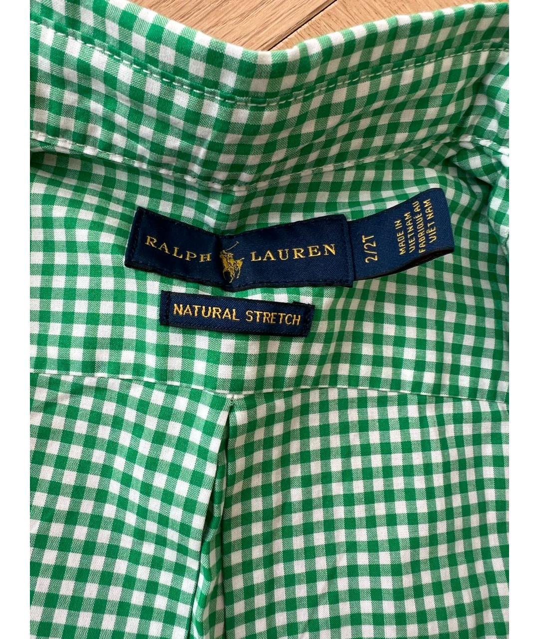 RALPH LAUREN Зеленая хлопковая блузка для девочек, фото 3