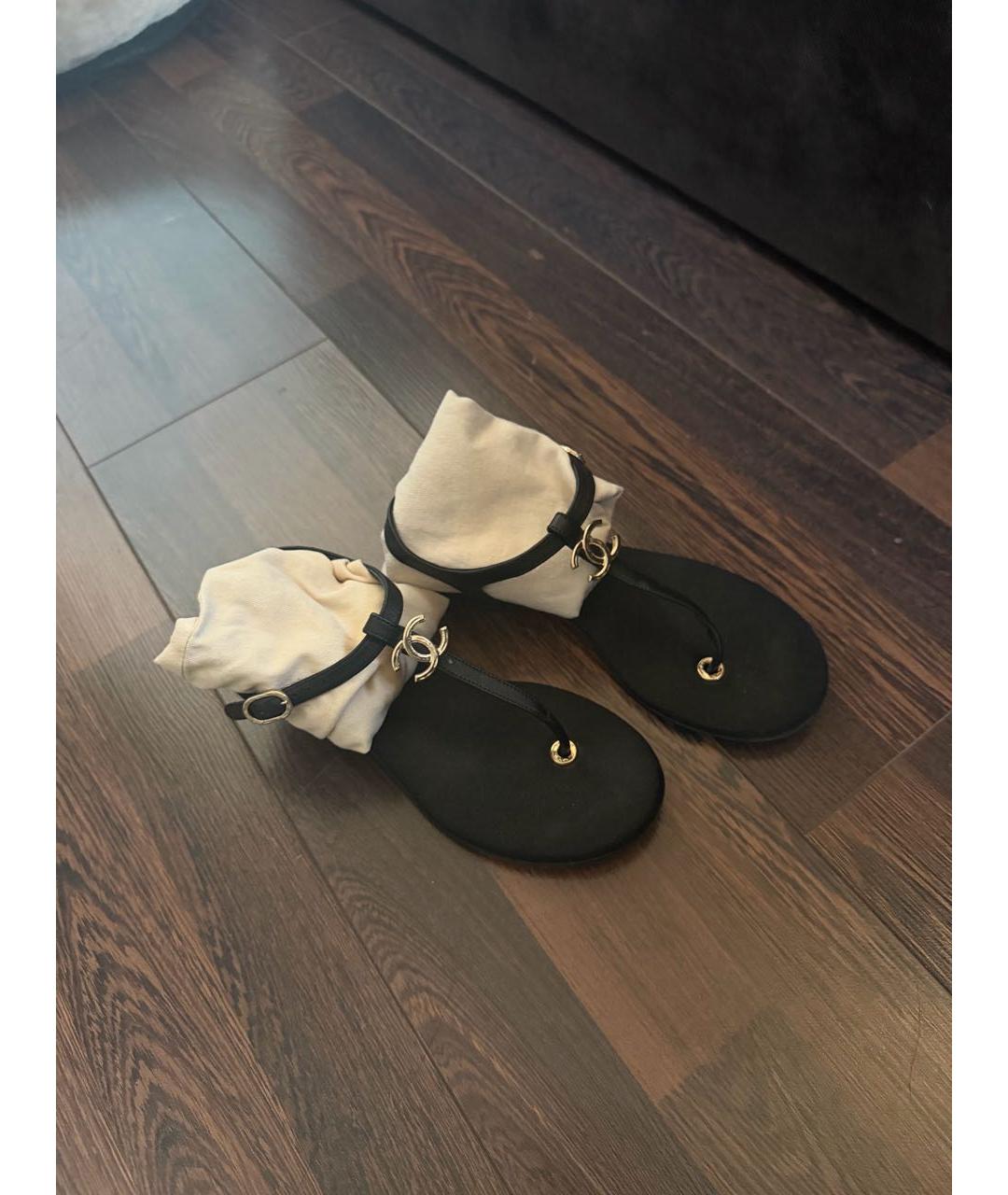 CHANEL Черные босоножки, фото 9