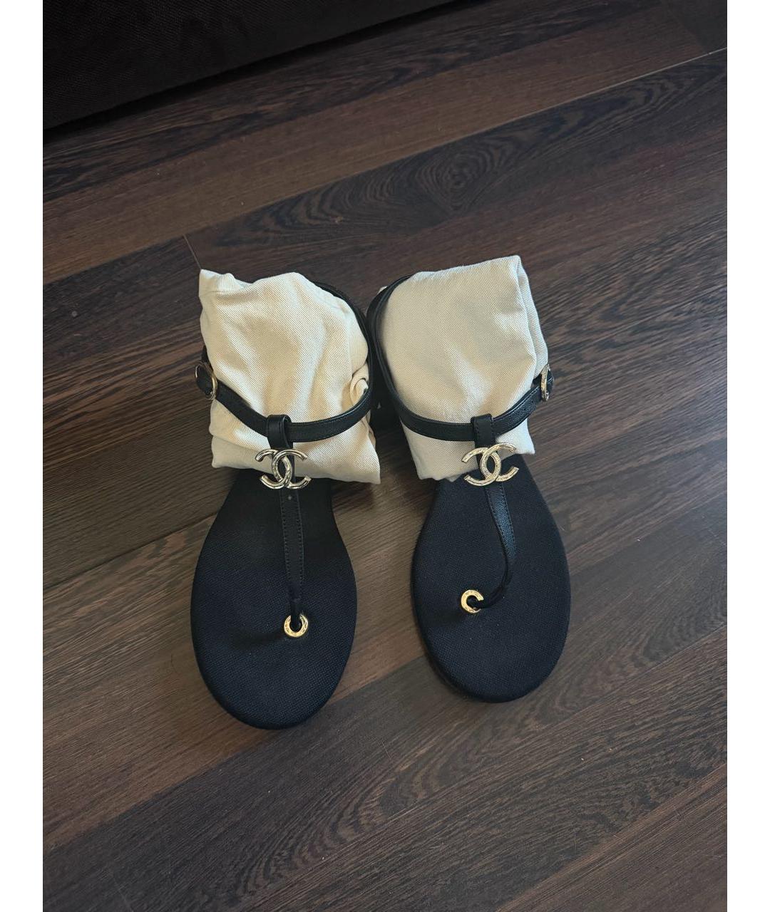 CHANEL Черные босоножки, фото 6