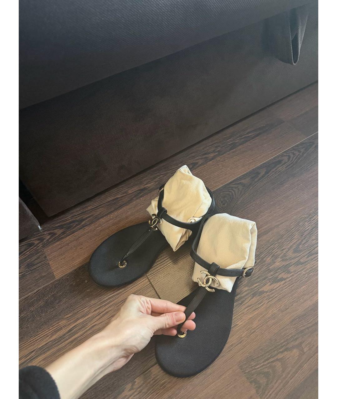 CHANEL Черные босоножки, фото 8